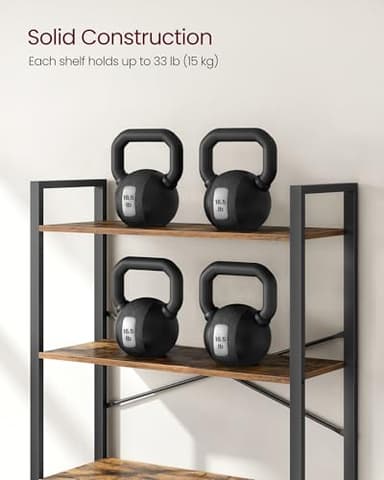 VASAGLE 6-Tier Bookshelf, Bookcase with Steel Frame, Book Shelf for Living Room, Home Office, Study, 11.8 x 31.5 x 73.2 Inches, Industrial Style, Rustic Brown and Ink Black ULLS082B01 - Image 8