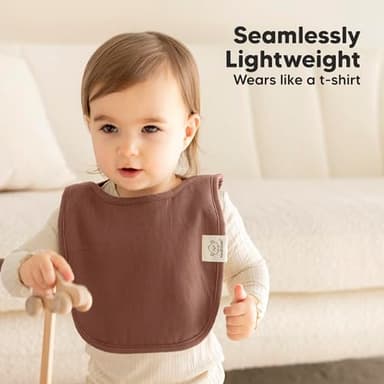 8-Pack Baby Bibs for Boys, Girls - Pullover Bibs for Drooling Teething Baby Girl & Boy Toddler, Newborn, Soft & Absorbent, Cute Colors, Large Torso Coverage Keep Infant Clean & Dry (Brick) - Image 5