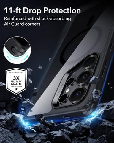 ESR for Samsung Galaxy S25 Ultra Phone Case, Compatible with MagSafe, Magnetic Case for S25 Ultra, Military-Grade Protection, Yellowing Resistant, Classic Series, Clear Black - Image 5