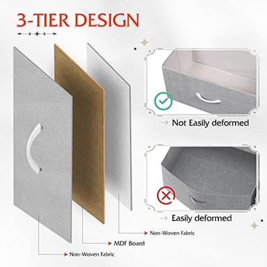 WLIVE Tall Dresser for Bedroom with 10 Drawers, Chest of Drawers, Dressers Bedroom Furniture, Storage Organizer Unit with Fabric Bins for Closet, Hallway, Living Room, Entryway, Light Grey - Image 5