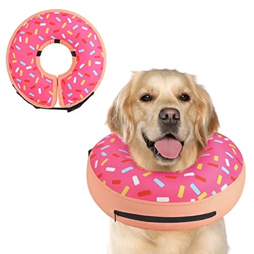 Supet Inflatable Dog Cone Collar Alternative After Surgery, Doggie Neck Donut Collar Recovery ECollar, Soft Dog Cone for Small Medium Large Dogs - Image 1