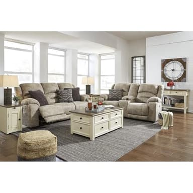 Signature Design by Ashley Bolanburg Farmhouse Rectangular Two Tone Sofa Table, Antique Cream - Image 6