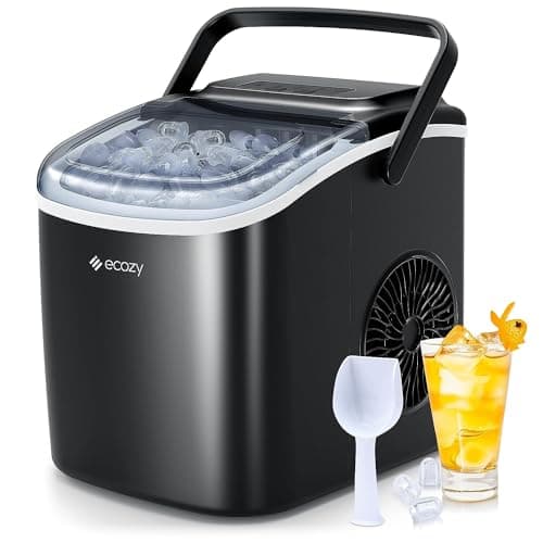 ecozy Portable Countertop Ice Maker - 9 Ice Cubes in 6 Minutes, 26 lbs Daily Output, Self-Cleaning with Ice Bags, Scoop, and Basket for Kitchen, Office, Bar, Party - Black - Image 1