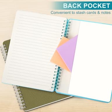 Light Blue Lined Spiral Journal Notebook with 160 Pages, 8×5.7in, A5 Spiral Notebook, Journaling Notebooks for Work, School, Women, Men, College Ruled Spiral Notebook, Hardcover Leather Journals - Image 5