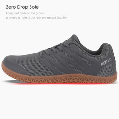 ASITVO Wide Men's Barefoot Zero Drop Sole Minimalist Width Toe Box Walking Shoes Sneakers Size 11 TPU No-Sew Upper Cross-Trainer Casual Shoes Dark Grey 45 - Image 2
