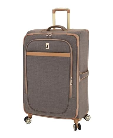 London Fog Kensington Navy Sand Herringbone 28" Expandable Spinner, 28 Inch - Image 1