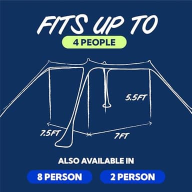 SUN NINJA Beach Tent Sun Shelter UPF50+ - Easy Pop Up Beach Canopy - Outdoor Shade for Camping Trips, Fishing, Backyard Fun Picnics - Sand Shovel, Ground Pegs & Stability Poles - Image 7