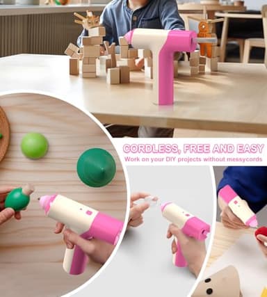 Cordless Hot Glue Gun, Auto Dispensing 15s Heating Fast Craft Glue Gun with 30 Pc Premium Mini Glue Stick, Automatic-Safety-Power-Off, Type-C Rechargeable Glue Gun for DIY Crafts, School, Home Repairs - Image 7