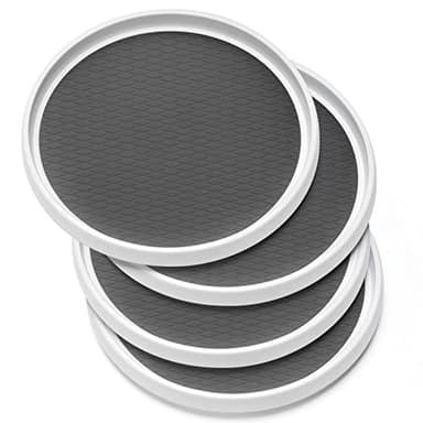 Set of 4, 10 Inch Non-Skid Lazy Susan Organizers - Turntable Rack for Cabinet, Pantry Organization and Storage, Kitchen, Fridge, Bathroom Makeup Vanity Countertop, Under Sink Organizing, Spice Rack - Image 1