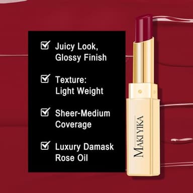 MAKI YIKA Moisture Dark Berry Lipstick for Women Hydrate Lip Gloss for Dry Cracked Lips Weightless Glossy Lip Color Juicy Finish,MA049 Blush Berry - Image 4