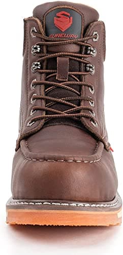 SUREWAY 6” Mens Heavy Duty Steel/Composite/Soft Toe Work Boots for Men,Goodyear Welt,Extremely Comfortable Durable Proved,Superior Oil/Slip Resistant,Thicker Leather,Wedge Sole,Moc Toe Work - Image 5