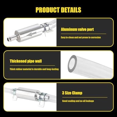 Brake Bleeder Hose - One Way Check Valve Tube Bleeding Tool Kit for Car Motorcycle Clutch, Universal Brake Fluid Bleeder Kit for Hydraulic Brake System, Soft Tube with Metal Clips(2pcs - Image 7