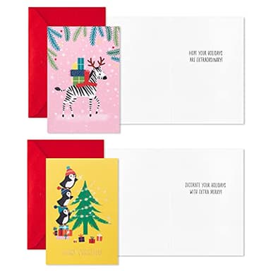 Hallmark Boxed Christmas Cards Assortment, Colorful Vintage (6 Designs, 24 Cards with Envelopes) - Image 4