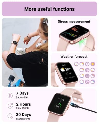 Smart Watch for Women Android & iPhone, Alexa Built-in, 1.8" Touch Screen Fitness Tracker with Answer/Make Calls, IP68 Waterproof Heart Rate/Sleep/SpO2 Monitor, Pedometer, 100+ Sport Modes - Image 6