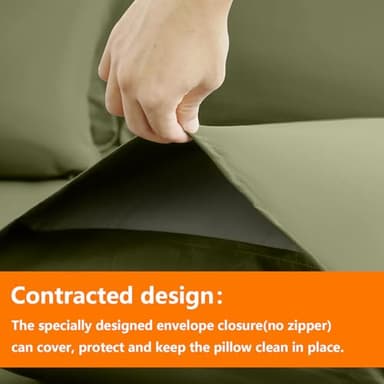 Olive Green Twin Size Comforter Set - 5 Pieces, Bed in a Bag Bedding Sets with All Season Soft Quilted Warm Fluffy Reversible Comforter,Flat Sheet,Fitted Sheet,1 Pillow Shams,1 Pillowcases - Image 4