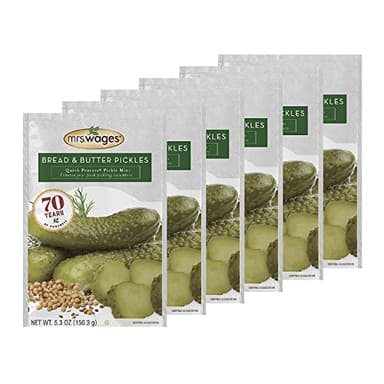 Mrs. Wages Bread and Butter Pickles Quick Process Mix, Quick and Easy, Simple-To-Use Pickle Mix, Sweet & Tangy Flavors, 5.3 oz Packet (Value Pack of 6) - Image 4