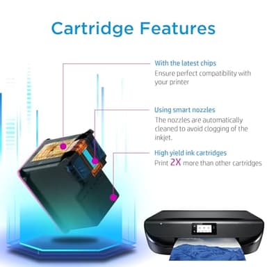 67XL Printer Ink Compatible for HP 67XL Ink Cartridges Black Color Combo Pack Compatible for HP Ink 67 Fit for DeskJet 2700e 2700 2855e 2827e 2755e 2755 4155e 4255e for Envy 6000 6055e 6400 Printer - Image 4