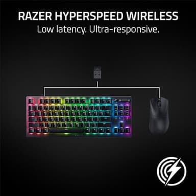 Razer DeathAdder V3 HyperSpeed Wireless Gaming Mouse: 55g Lightweight - USB C Charging - Up to 100 Hr Battery - Advanced 26K Optical Sensor - Gen-3 Optical Switches - 8 Programmable Controls - Black - Image 5