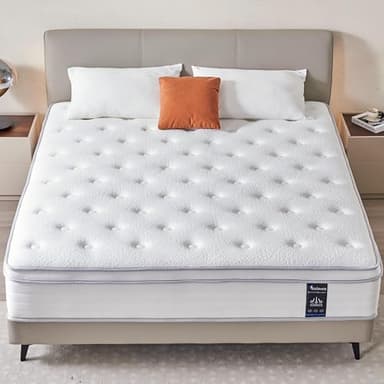Madevos Queen Mattress, 12 Inch Hybrid Mattress in a Box, Memory Foam and Individual Pocket Springs, Soft and Breathable, Soft Feel - Image 2