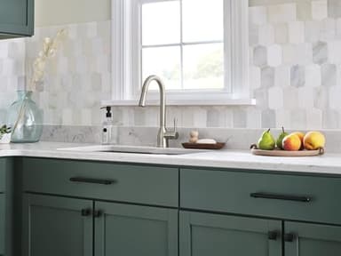 Moen 87233SRS Adler One-Handle High Arc Pulldown Kitchen Faucet with Power Clean, 24.7" L x 12.3" W x 14.6" H, Spot Resist Stainless - Image 2