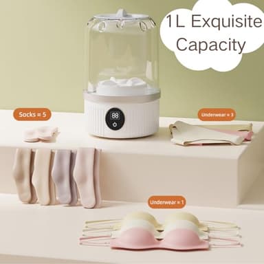 Portable Mini Washing Machine for Underwear, Socks, Baby Clothes – Rechargeable Cordless Compact Washer for Small Loads, Travel & Dorm Use – USB Charging Laundry Machine for Home, Apartment, RV - Image 5