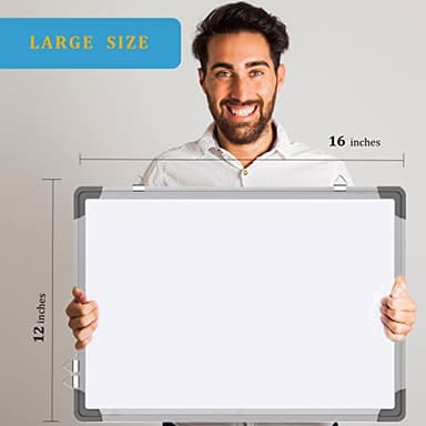 White Board Dry Erase 16" x 12" Hanging Fist School Sign,8 Magnetic Markers ，6 Magnets,Portable Writing, Drawing & Planning Whiteboard Easy to Clean Wall Whiteboard for Office School, Kids, Home - Image 3