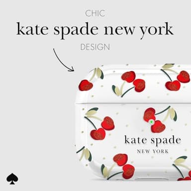 kate spade new york AirPods Pro Protective Case with Keychain Ring - Cherry Dot, Compatible with AirPods Pro 2nd / 1st Generation - Image 3