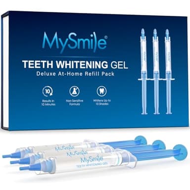 MySmile Teeth Whitening Gel Pen Refill Pack, 3 Non-Sensitive Teeth Whitening Pen, Deluxe Teeth Whitener Dental Grade Tooth Whitening Gel with Carbamide Peroxide for Home, 10 min Fast Result - Image 1