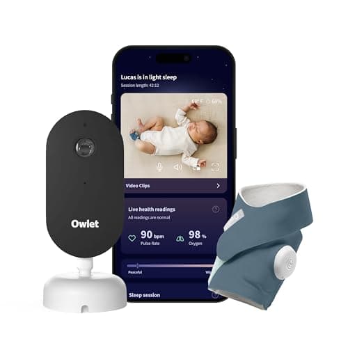 Owlet Dream Duo (3rd Gen) – FDA-Cleared Smart Baby Monitor with Sock & HD Video Cam, Tracks Pulse Rate, Oxygen & Sleep, 2K HD Video, Cry & Motion Alerts, Temp Monitoring - Bedtime Blue - Image 1