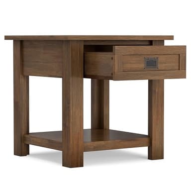 SIMPLIHOME Monroe SOLID ACACIA WOOD 22 inch Wide Square Rustic End Table in Rustic Natural Aged Brown for the Living Room and Bedroom - Image 4