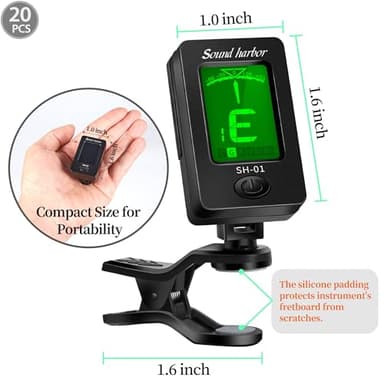 Guitar Tuner Clip On Ukulele Tuner 20 Pack for All Instruments Guitar Bass Ukulele Violin banjo Tuner - Image 5
