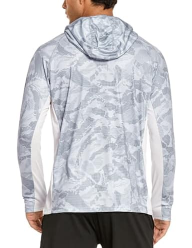 COOrun Men's Hooded Sun Shirts with Mask Fishing Shirts for Men Long Sleeve UPF 50 Rash Guards Cooling Hoodies Hiking Shirts Grey - Image 5