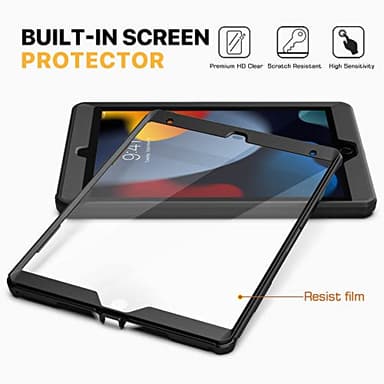 MoKo for iPad 10.2 Inch Case iPad 9th Generation 2021/ iPad 8th Generation 2020/ iPad 7th Generation 2019, [Heavy Duty] Shockproof Full Body Protective Cover with Built-in Screen Protector, Black - Image 5
