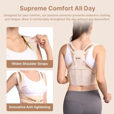 Posture Corrector for Women and Men: Improve Posture Correct Hunchback Slouching Invisible Under Clothes - Adjustable Lightweight Upper Back Brace for Neck Shoulder & Upper Back Pain Relief (XS/S Under Bust 26"-37") - Image 4