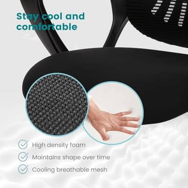 SMUG Home Office Computer Desk Chair - Ergonomic Mid-Back Mesh Swivel Rolling Work with Wheels, Comfy Lumbar Support and Armrest, for Bedroom, Study, Dorm, Student, Adults - Image 6