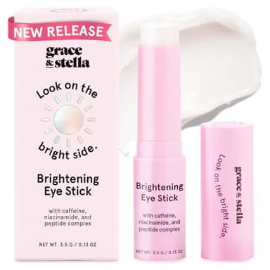 grace & stella Under Eye Brightener Balm Stick - Travel Essentials - Caffeine Eye Cream for Dark Circles, Puffiness, Wrinkles - Vegan Moisturizer Stick with Niacinamide, Hyaluronic Acid (0.13oz/3.5g) - Image 1