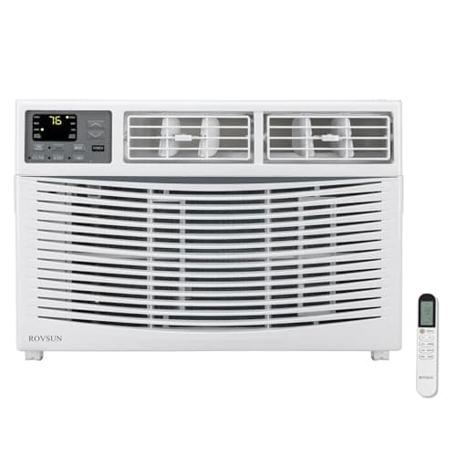 ROVSUN 8000 BTU Air Conditioner Window Unit with Heat, 4-in-1 Window AC Unit Cooler, Heater, Dehumidifier & Fan with Timer, Remote Control & Installation Kit for Rooms up to 350 Sq. Ft, 115V/60Hz - Image 1