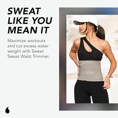 Sports Research Sweet Sweat Waist Trimmer Premium Sweat Enhancing Fitness Belt for Women & Men - 5 Adjustable Sizes - Matte Black (Large) - Image 3