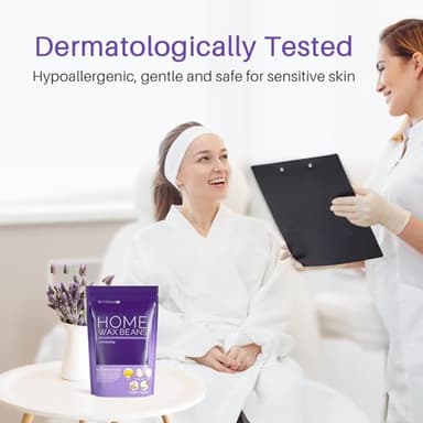 BLITZWAX Lavender Hard Wax Beads for Hair Removal - 1lb Coarse Hair Formula - Painless Wax for Sensitive Skin, Face, Full Body, Bikini - At-Home Waxing Beads for Women Men - Image 3