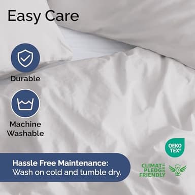 Duvet Cover Twin/Twin XL Size Set - Extra Soft Duvet Cover 68 x 90 with 1 Pillow Sham - Hotel Luxury, Easy Care and Fade Free w/Zipper Closures & Ties - Comfy, Breathable Bedding Set (French Grey) - Image 6