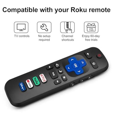 (Pack of 2) Replacement Remote Control Only for Roku TV, Compatible for TCL Roku/Hisense Roku/Onn Roku/Sharp Roku/Element Roku/Westinghouse Roku/Philips Roku Smart TVs (Not for Roku Stick and Box) - Image 4