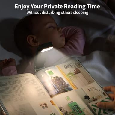 Dott Arts Book Lights for Reading at Night,Rechargeable 1000mAh Reading Lights for Books in Bed Dual-Heads Small Desk Lamps for Home Office with 5 Colors,Timer Function,LED Clip Light for Kids Room - Image 6