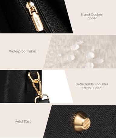 LOVEVOOK Laptop Bag for Women, 17.3'' Laptop Tote Purse 2-in-1 Professional Work Bag Business Briefcase with Clutch Purse, Waterproof Leather Computer Handbag for Teacher Office Travel - Image 8