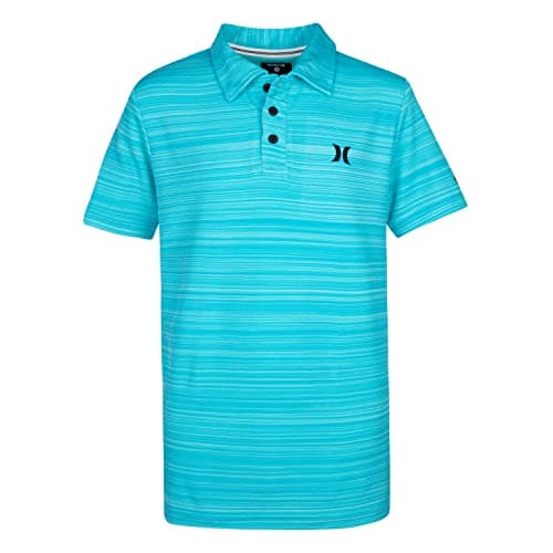 Hurley Boys' Performance Polo Shirt, Aurora Green Heather, L - Image 1