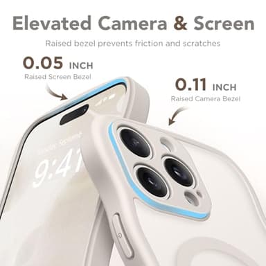 CAPRARO Cute for iPhone 15 Pro Max Case, Compatible with MagSafe, [Curly Wave Edge] [Full Camera Protection] [14 FT Drop Shockproof Protection] Magnetic Phone Case for 15 Pro Max 6.7 Inch, Stone - Image 6