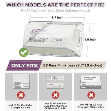 LiftRemote EZ Pass Holder for Windshield, Toll Pass Transponder Holder with Suction Cups for EZ Pass Mini/iPass - Image 3