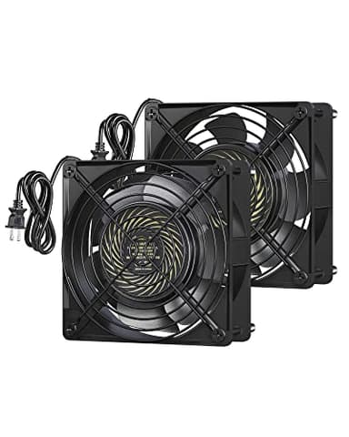 DEWENWILS 2 Pack 120V AC Fan, Waterproof Exhaust Fan 120mm, 18W 2850RPM 90CFM, DIY Cooling Fan for Refrigerator, Computer Case, Compressor Engine, Generator, UL Listed - Image 1