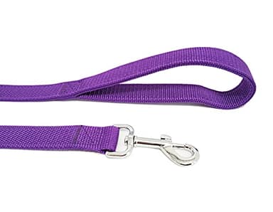 Strong Nylon Dog Leash with 2-Layer, 4 FT/ 6 FT/ 7FT Long, 1 Inch Wide for Medium Large Dogs (Purple, 1'' x 2 FT) - Image 3
