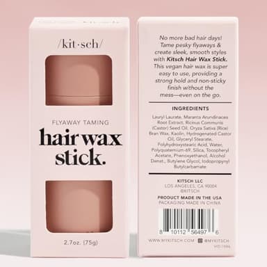 Kitsch Hair Wax Stick for Women & Men - No Residue Hair Finishing Stick for Flyaways, All Day Hold Styling Product for Smoothing Hair Strands, Hair Slick Back Stick, Anti-Frizz and Fly Away Hair Tamer - Image 8