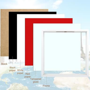 Shadow Box for Adventure Memory 12x12, 1.2in Deep Capacity Keepsakes Box Frame with Top Loading Slot for Travel Home Office Decor Keepsakes, White - Image 6